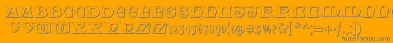 FabliauxShadow-Schriftart – Graue Schriften auf orangefarbenem Hintergrund