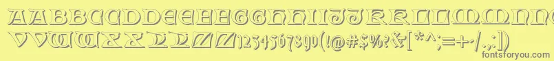 FabliauxShadow Font – Gray Fonts on Yellow Background