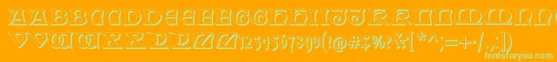 FabliauxShadow Font – Green Fonts on Orange Background
