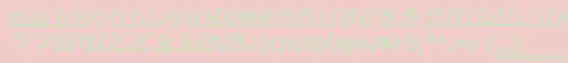 FabliauxShadow-Schriftart – Grüne Schriften auf rosa Hintergrund