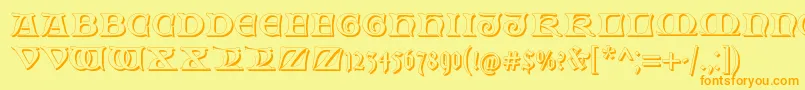 FabliauxShadow Font – Orange Fonts on Yellow Background