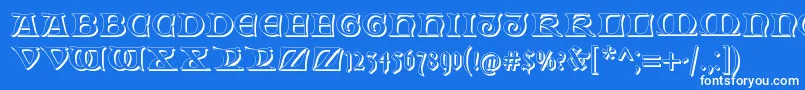 FabliauxShadow Font – White Fonts on Blue Background
