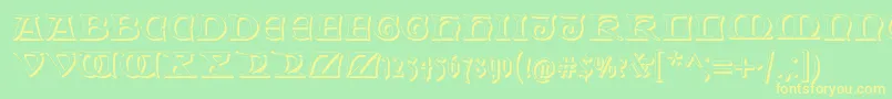 FabliauxShadow Font – Yellow Fonts on Green Background