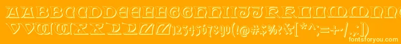 FabliauxShadow Font – Yellow Fonts on Orange Background