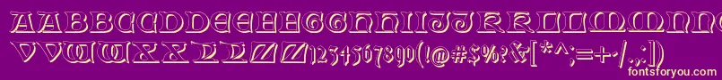 FabliauxShadow Font – Yellow Fonts on Purple Background