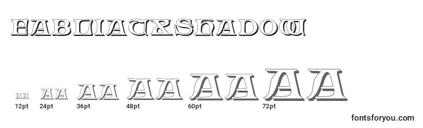 Размеры шрифта FabliauxShadow