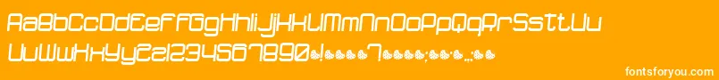 Dnfr-Schriftart – Weiße Schriften auf orangefarbenem Hintergrund