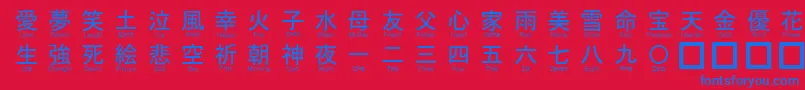 Jaycons Font – Blue Fonts on Red Background