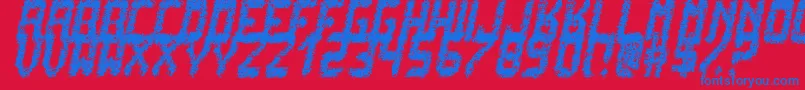 Шрифт PunkNotDeadTfb – синие шрифты на красном фоне