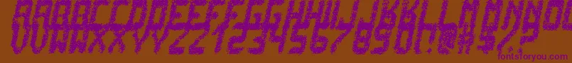 PunkNotDeadTfb-Schriftart – Violette Schriften auf braunem Hintergrund