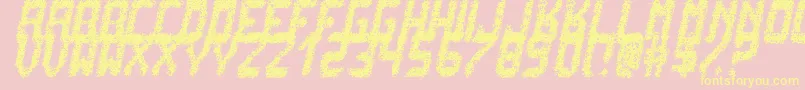 フォントPunkNotDeadTfb – 黄色のフォント、ピンクの背景