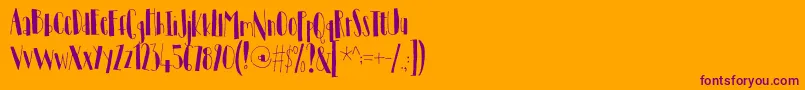 TantamountDemo-fontti – violetit fontit oranssilla taustalla