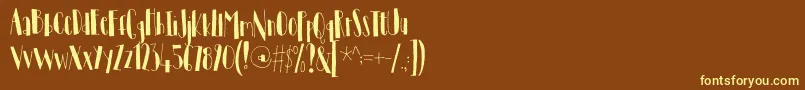 TantamountDemo-fontti – keltaiset fontit ruskealla taustalla