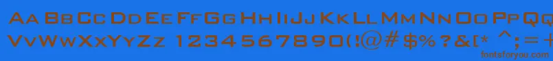 Bankrusフォントについての詳細 フォントBankrus – 茶色の文字が青い背景にあります。