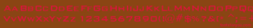 フォントBankrus – 赤い文字が茶色の背景にあります。
