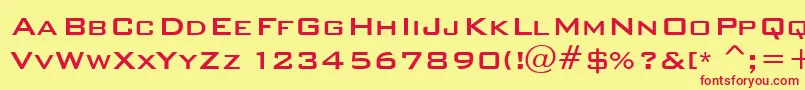 Bankrus Font – Red Fonts on Yellow Background