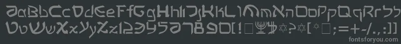 フォントRashela – 黒い背景に灰色の文字