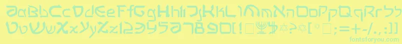 Rashela-fontti – vihreät fontit keltaisella taustalla