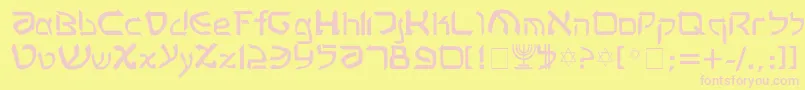 Więcej informacji o czcionce Rashela Czcionka Rashela – różowe czcionki na żółtym tle