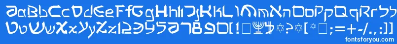 Więcej informacji o czcionce Rashela Czcionka Rashela – białe czcionki na niebieskim tle