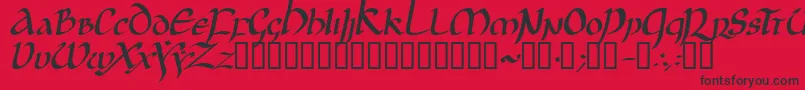 Jgjui-Schriftart – Schwarze Schriften auf rotem Hintergrund