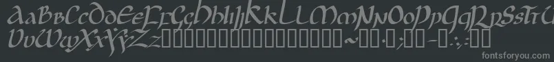 Jgjui-fontti – harmaat kirjasimet mustalla taustalla