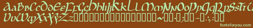 Jgjui Font – Green Fonts on Brown Background