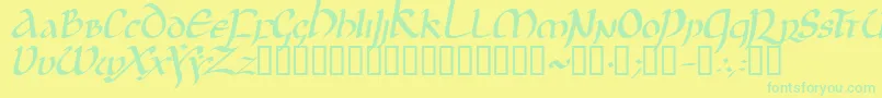 Jgjui Font – Green Fonts on Yellow Background