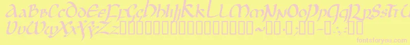 Jgjui-fontti – vaaleanpunaiset fontit keltaisella taustalla