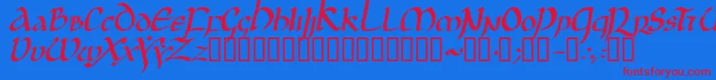 Jgjui Font – Red Fonts on Blue Background