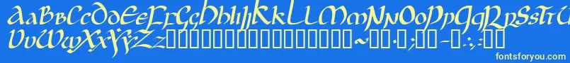 Jgjui Font – Yellow Fonts on Blue Background