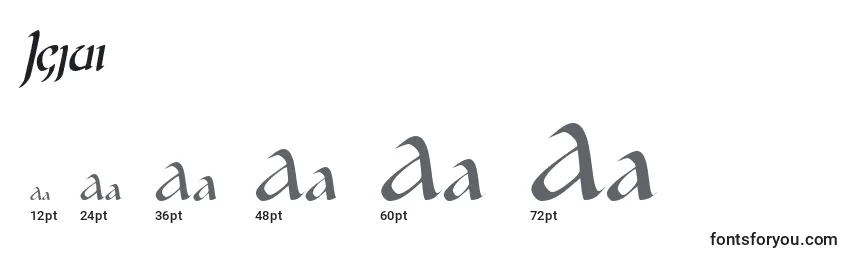 Размеры шрифта Jgjui