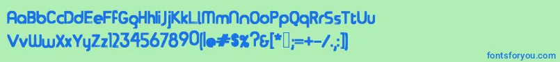 Шрифт OverSea – синие шрифты на зелёном фоне