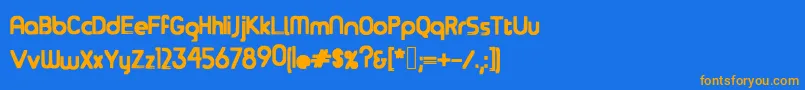 OverSea Font – Orange Fonts on Blue Background