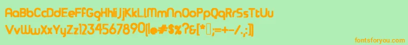OverSea-Schriftart – Orangefarbene Schriften auf grünem Hintergrund