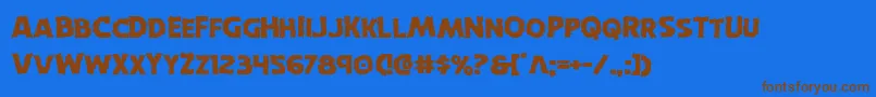 Horroweenexpand Font – Brown Fonts on Blue Background