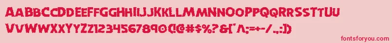 フォントHorroweenexpand – ピンクの背景に赤い文字