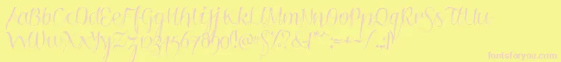 Roskrift Font – Pink Fonts on Yellow Background