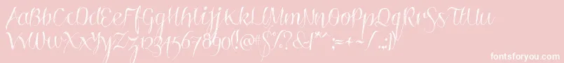 Roskrift Font – White Fonts on Pink Background