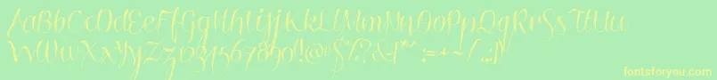 Roskrift Font – Yellow Fonts on Green Background