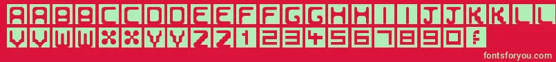 Fonte Bubbleborder – fontes verdes em um fundo vermelho