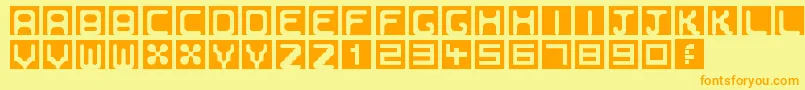 Fonte Bubbleborder – fontes laranjas em um fundo amarelo