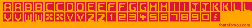Fonte Bubbleborder – fontes vermelhas em um fundo laranja