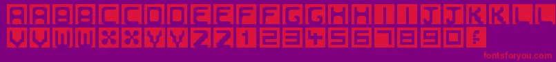 フォントBubbleborder – 紫の背景に赤い文字