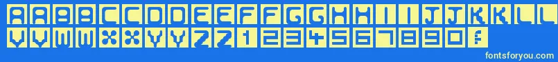 Bubbleborder Font – Yellow Fonts on Blue Background