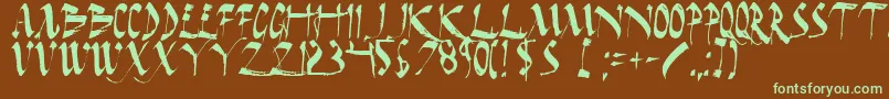 Шрифт DarkHorse – зелёные шрифты на коричневом фоне