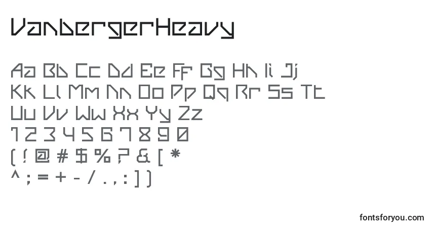 A fonte VanbergerHeavy – alfabeto, números, caracteres especiais