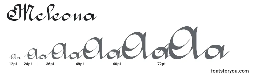 Mcleona Font Sizes