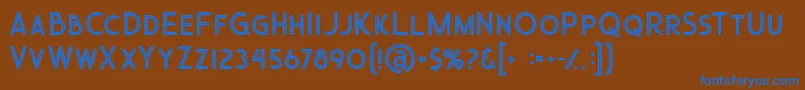 Urbaninline-Schriftart – Blaue Schriften auf braunem Hintergrund