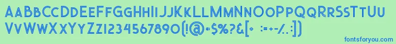 Urbaninline Font – Blue Fonts on Green Background